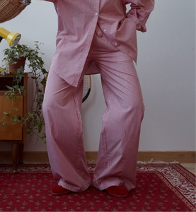 Pantalone in cotone a righe